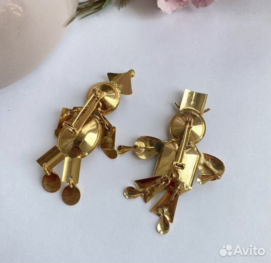 Американские Винтажные броши человечки