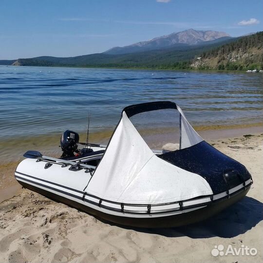 Лодка пвх Ривьера Компакт 2900 б/у с тентами-2 шт