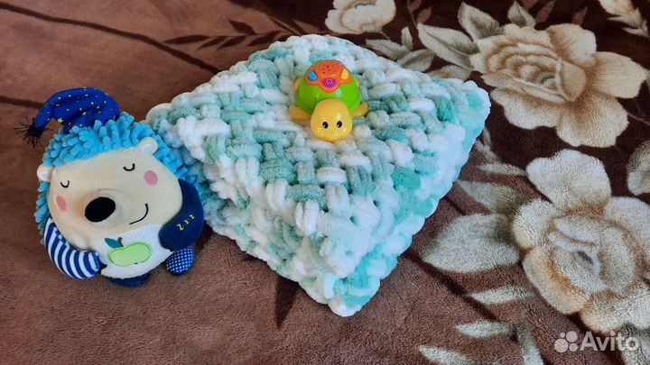 Детский вязаный плюшевый плед alize puffy