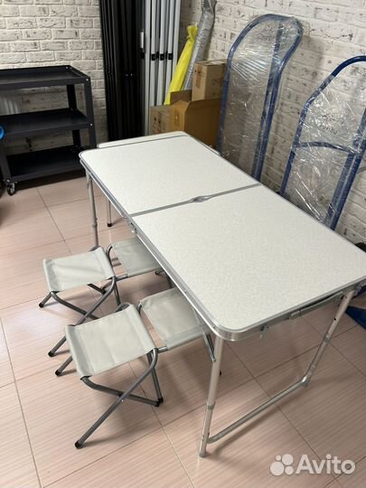 Стол туристический складной, 4 стула, новый