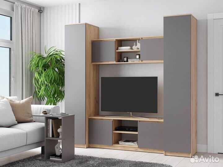 Узкий шкаф пенал с полками для одежды Лофт. Новый