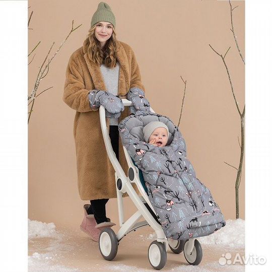 Зимний конверт в коляску leokid