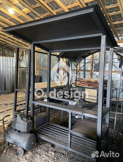 Мангальная зона под крышей