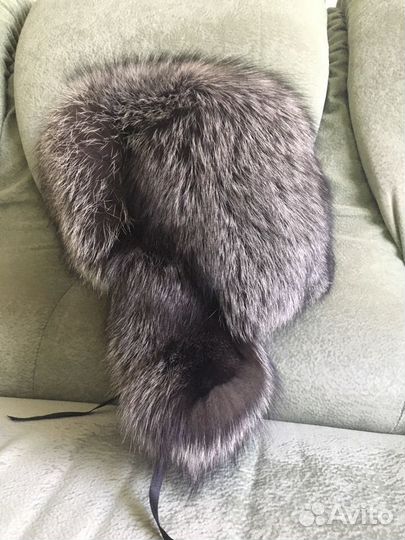 Шапка ушанка из чернобурки