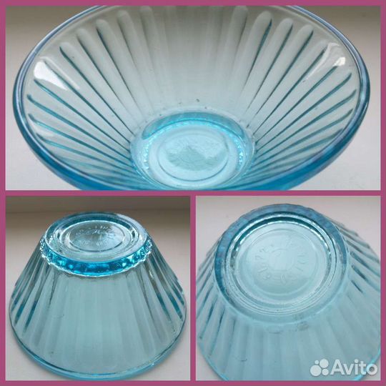 Посуда голубое стекло СССР