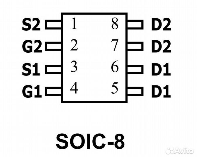 Микросхема AO4621 Dual NP-Channel MOSFET 40V soic