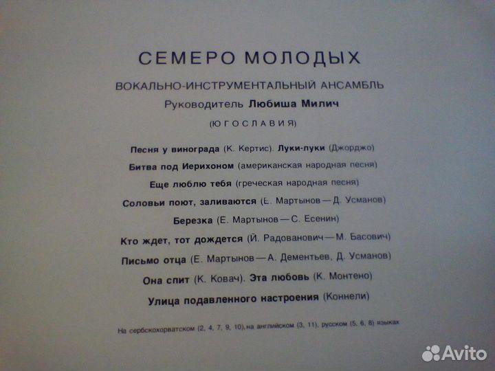 Виниловая пластинка: виа 