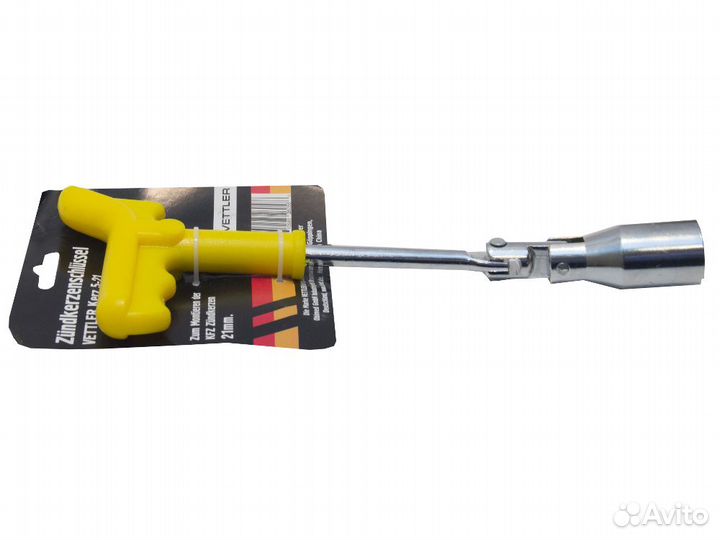 Ключ свечной с карданным шарниром 21 мм усиленный