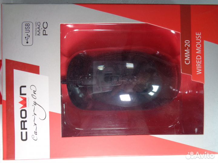 Мышь компьютерная crown смм-20 USB Black