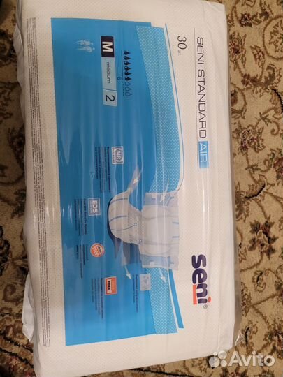 Памперсы для взрослых размер m по 30 штук