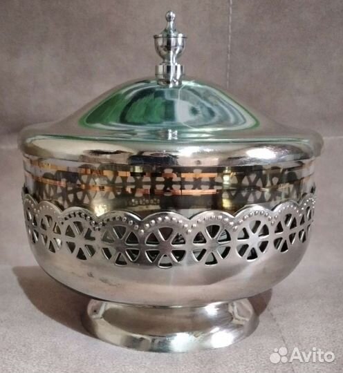 Мельхиоровая ваза конфетница СССР