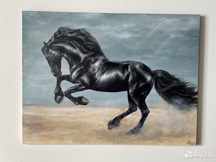Лошадь Картина на холсте большая