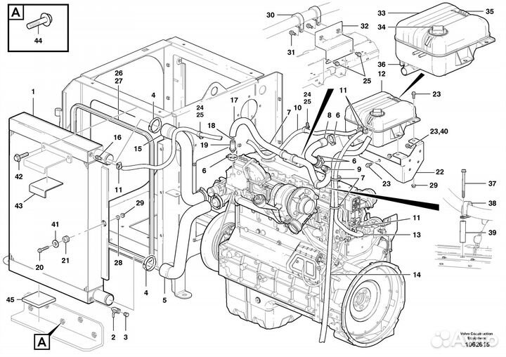 Бачок расширительный Volvo EC360B, EC460B, A35D, A40D