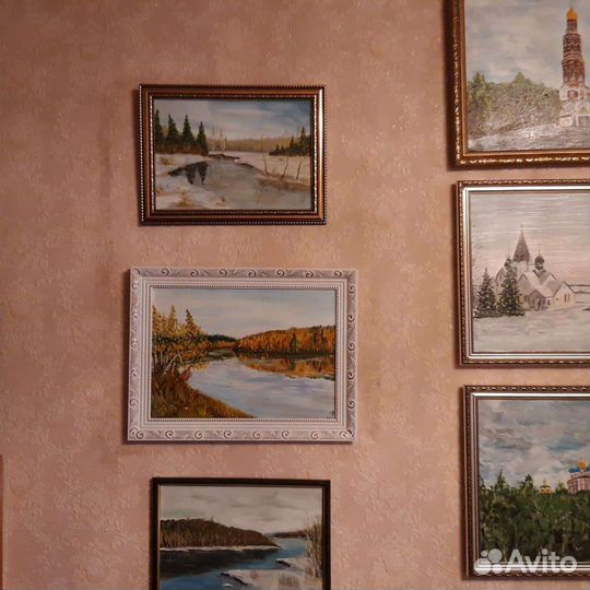 Картина маслом Лето Озеро