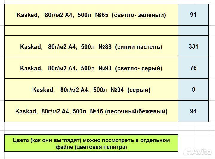 Бумага цветная каскад,пл.80 г/м2, А4,500л (Швеция)
