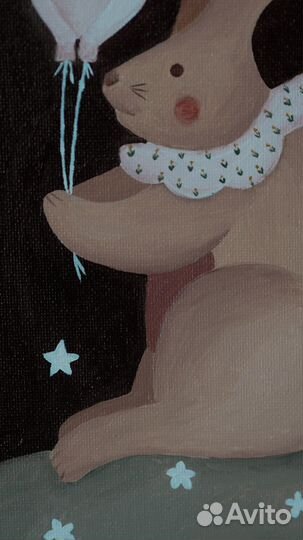 Картина кролик/заяц маслом