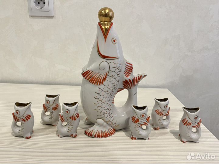 Графин Рыба и 6 стопок СССР