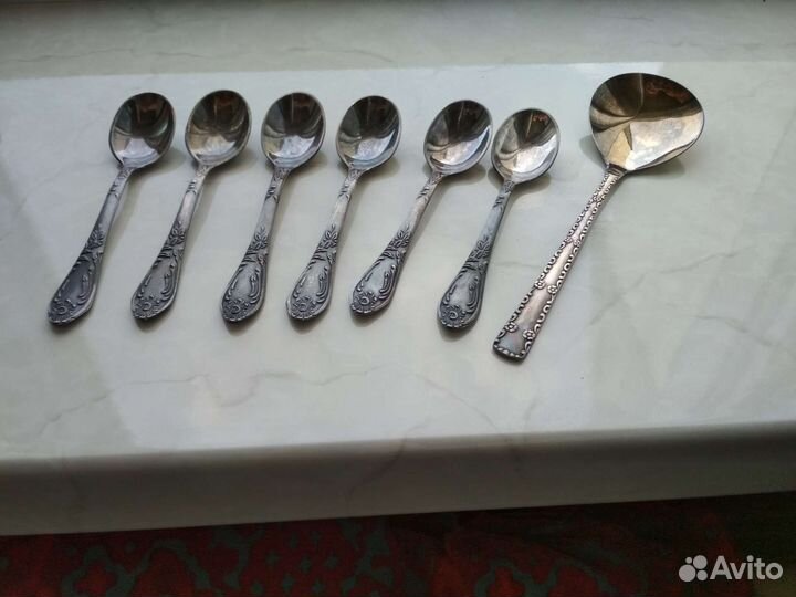 Кофейные мельхиоровые ложки. Набор из СССР