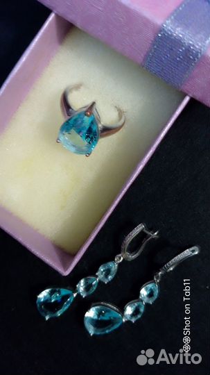 Винтажная бижутерия (кольцо и серьги)