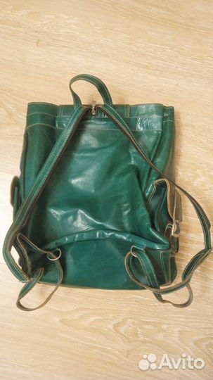 Рюкзак кожаный зеленый