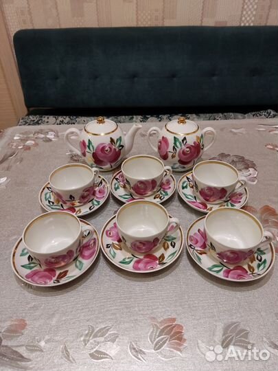 Чайный фарфоровый сервиз Песочное СССР