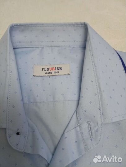 Рубашка школьная голубая