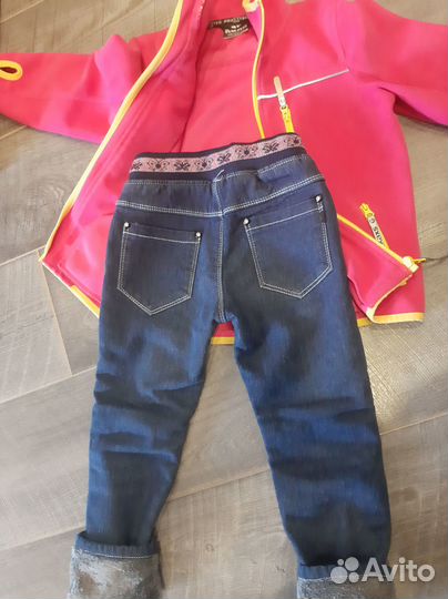 Куртка софтшелл kappahl kaxs+утеплен джинсы,104