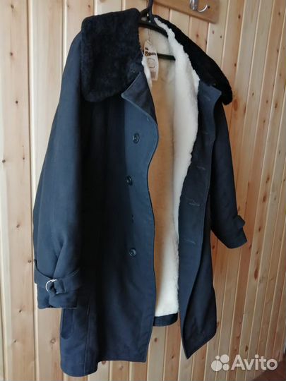 Полушубок из овчины и мутона мужской