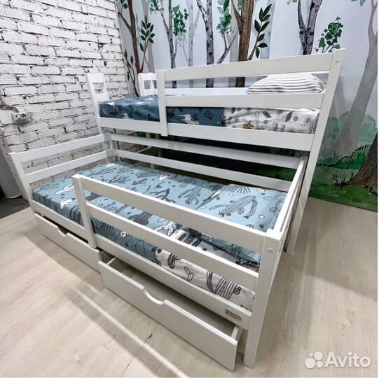 Детская кровать из березы для 2 детей