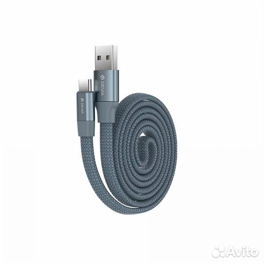 Кабель Devia Ring Y1 Type-C - Grey (0.8M, 2.4A)