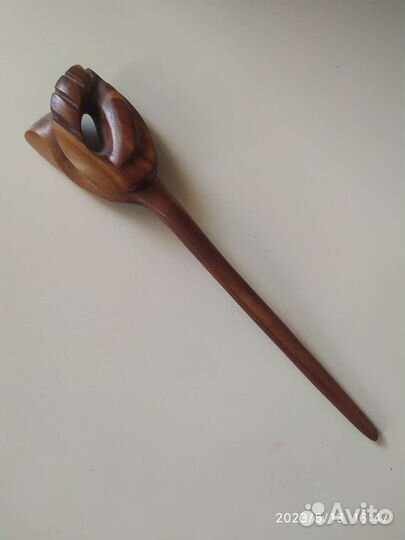 Заколка шпилька деревянная резная
