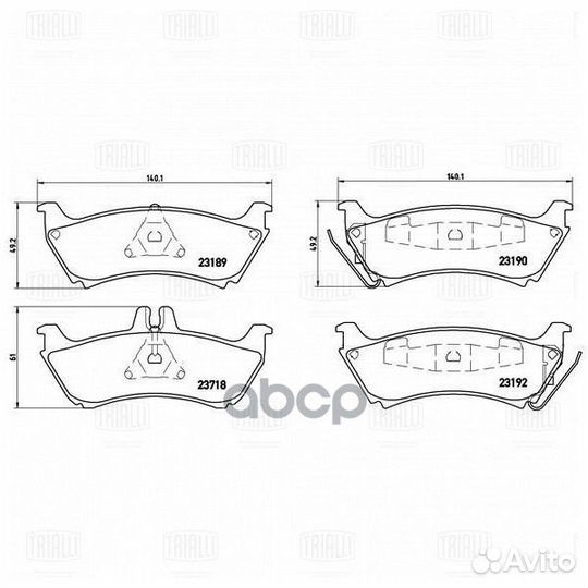 Колодки торм. для а/м Mercedes ML (W163) (98)