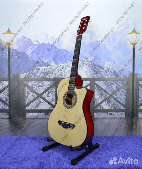 Акустическая гитара (новая) глянцевая, комплект