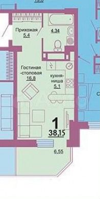 1-к квартира, 33 м², 8/25 эт.