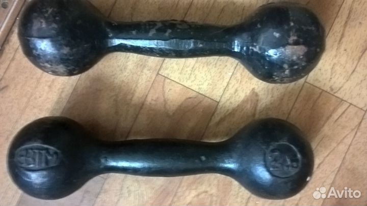 Гантели чугунные СССР 2 шт. по 2,5 кг