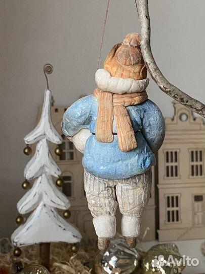 Ватная игрушка Мальчик со снежком