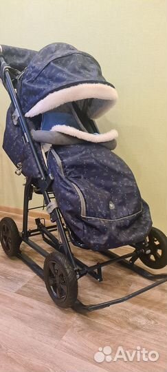 Санки-коляска Nika - Ника Детям 8-1К (нд8-1К), Син