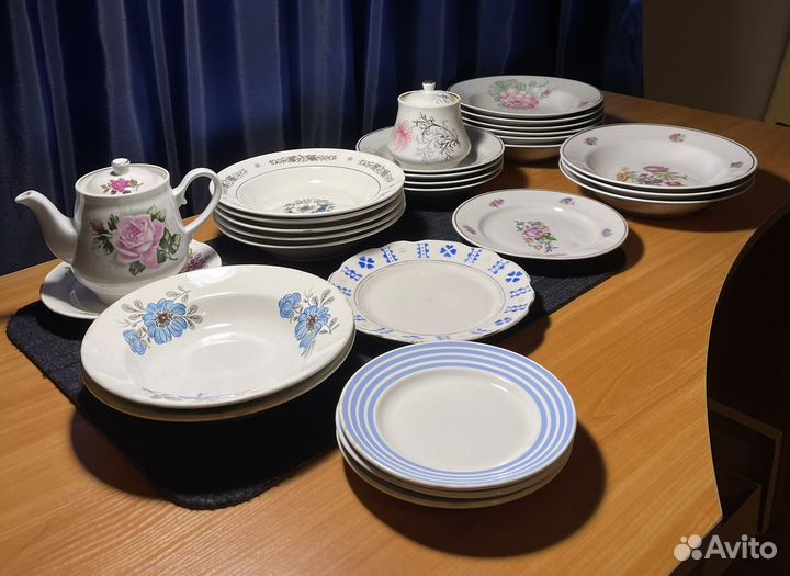 Тарелки СССР, зик, красный фарфорист, пролетарий