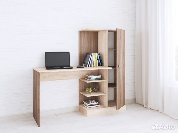 Стол компьютерный новый со шкафом белый 1.45м