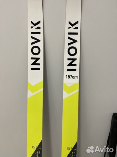 Детские лыжные ботинки, лыжи, палки, чехол inovik