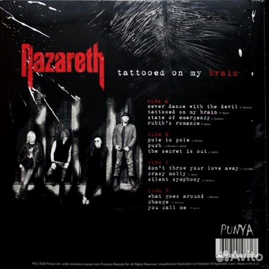 Виниловая пластинка Nazareth - Tattooed On My Brai
