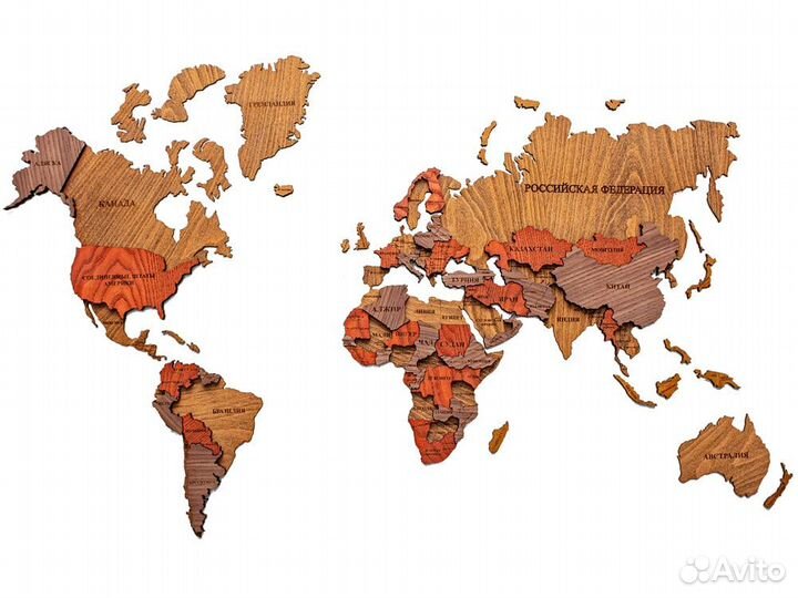 Деревянная карта мира Обнинск