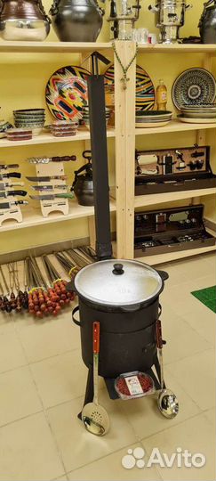 Казан 10л + печь с трубой / Комплект