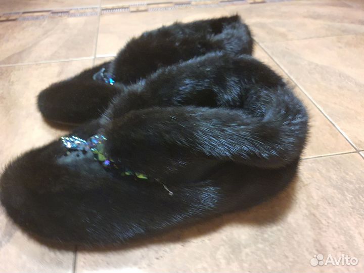 Женские домашние тапочки чуни норка 39р