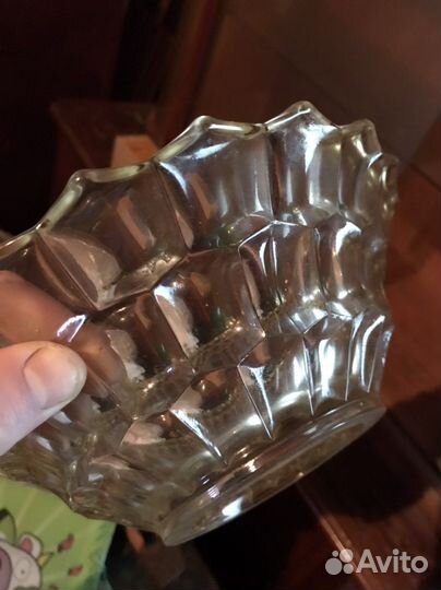 Ваза для фруктов цветное стекло СССР