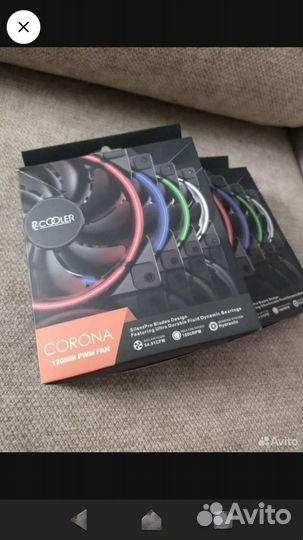Кулер для корпуса Pccooler corona pwm red