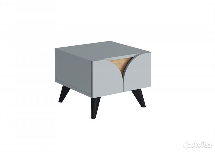Монро Тумба прикроватная Шиншилла Серая Дуб Крафт