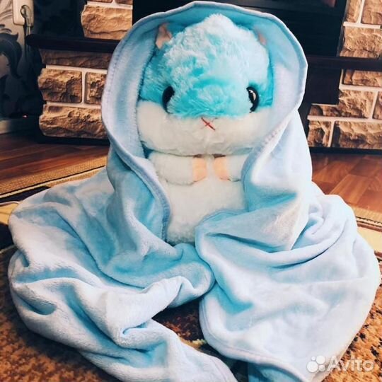 Хомячок Игрушка Плед, голубенький