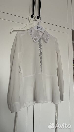 Блузка белая для девочек 122