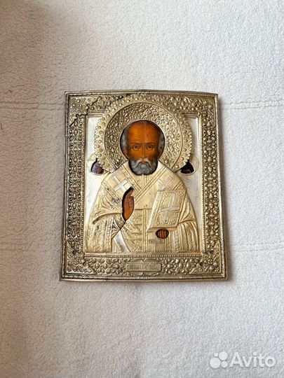 Икона старинная Николай Чудотворец